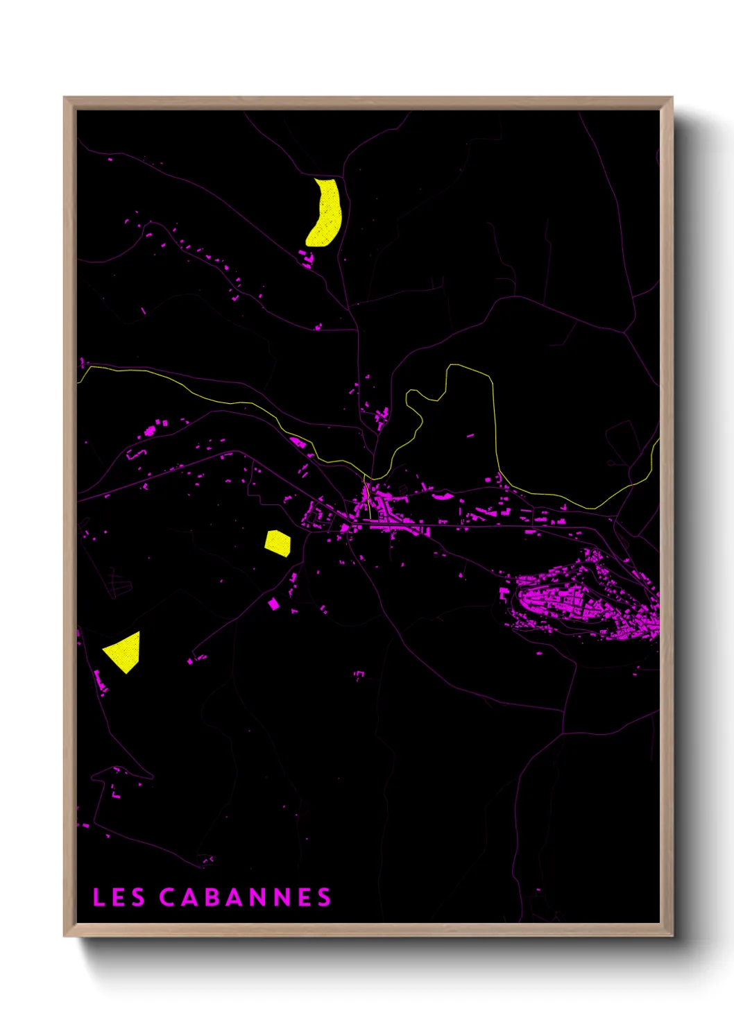 Une affiche de carte sur Les Cabannes