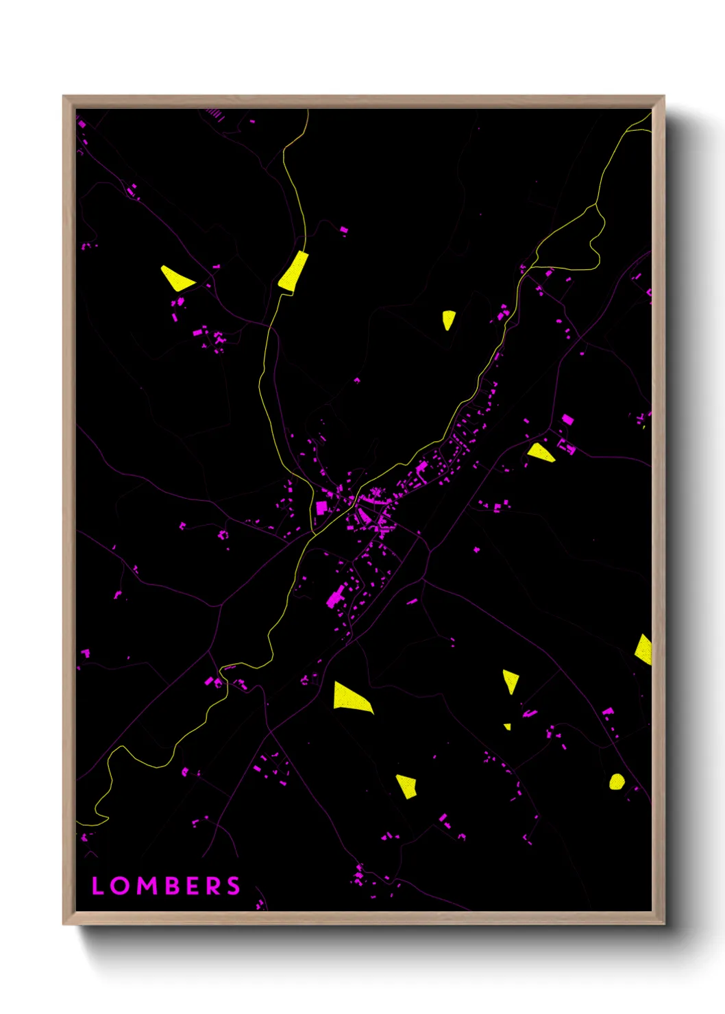 Une affiche de carte sur Lombers