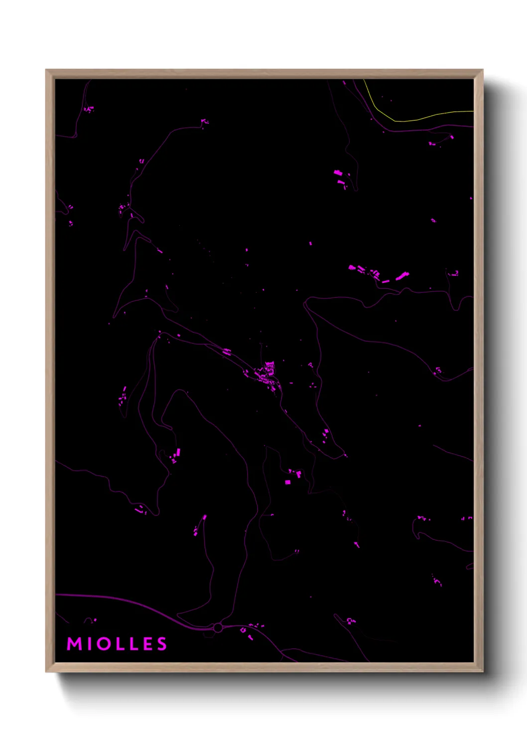 Une affiche de carte sur Miolles