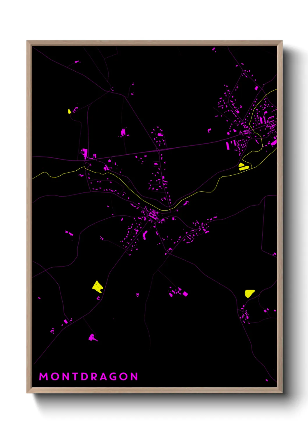 Une affiche de carte sur Montdragon