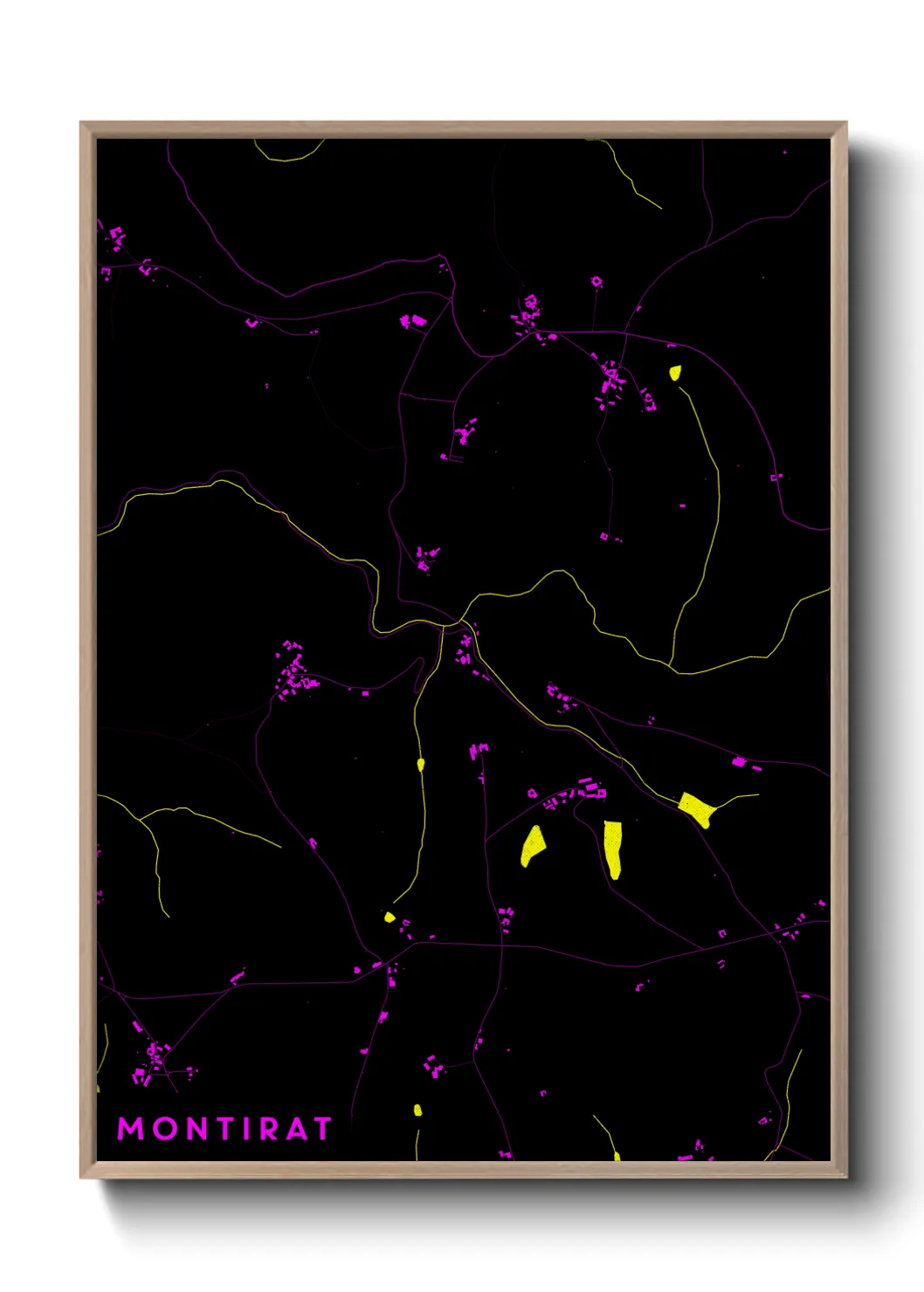 Une affiche de carte sur Montirat