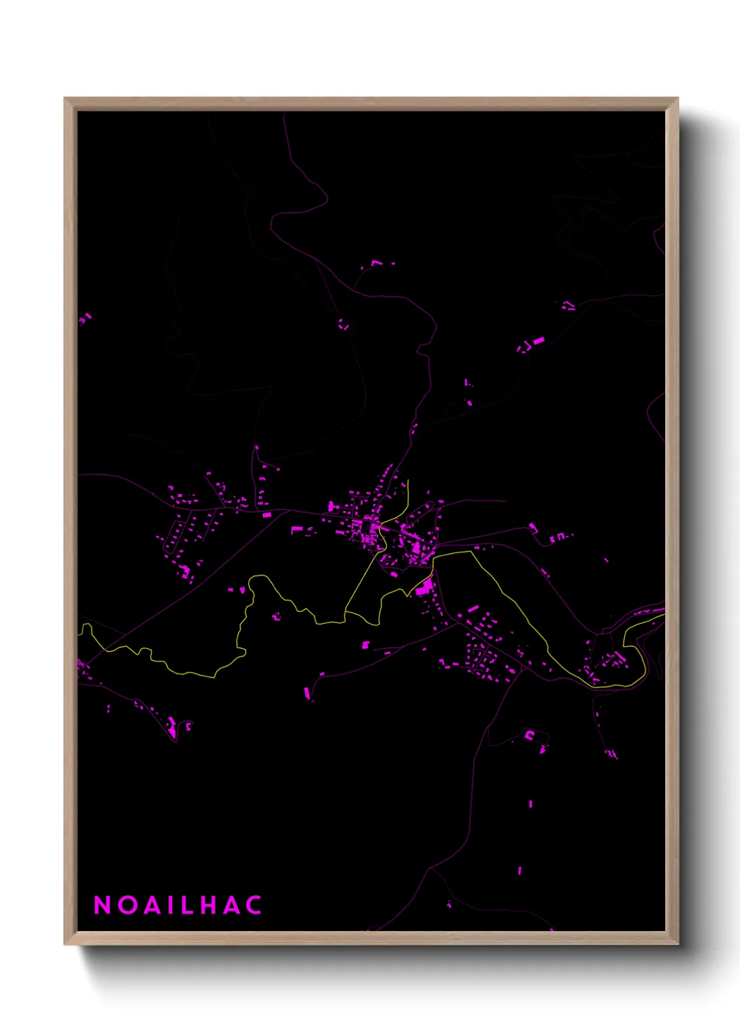 Une affiche de carte sur Noailhac