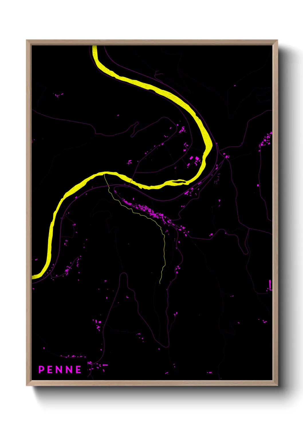 Une affiche de carte sur Penne