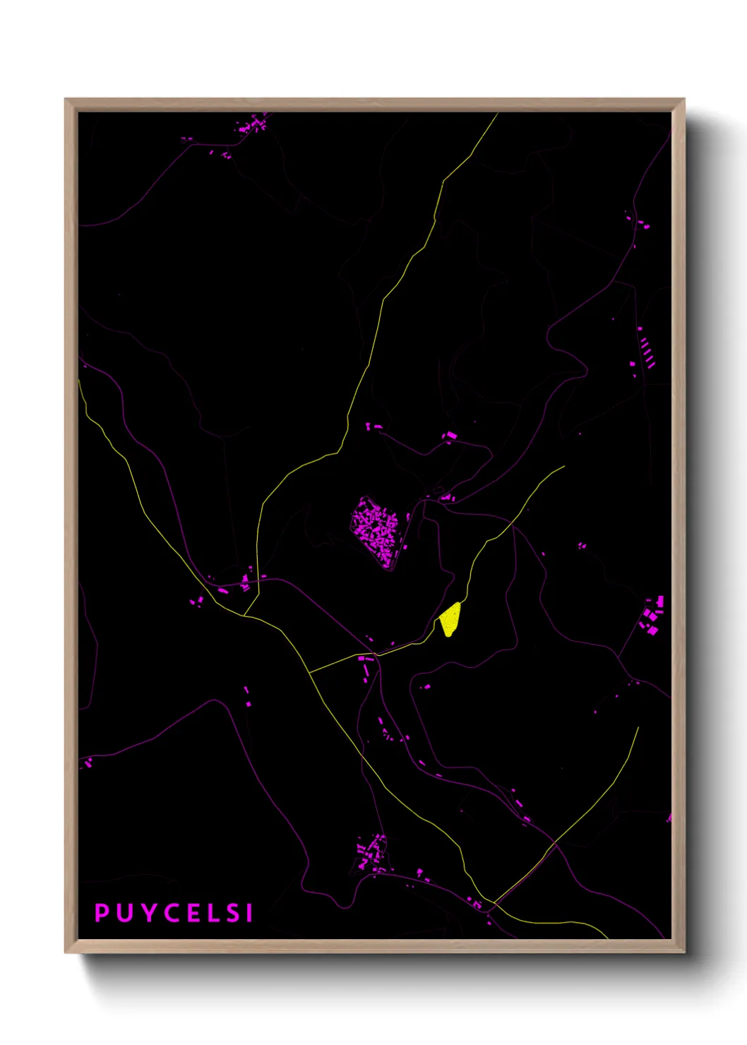 Une affiche de carte sur Puycelsi