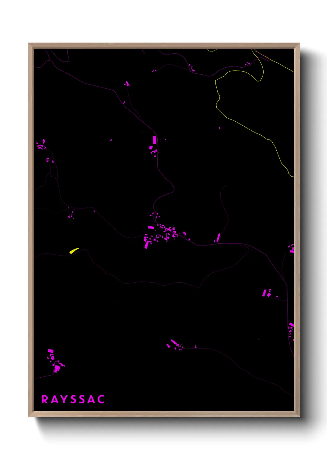 Une affiche de carte sur Rayssac