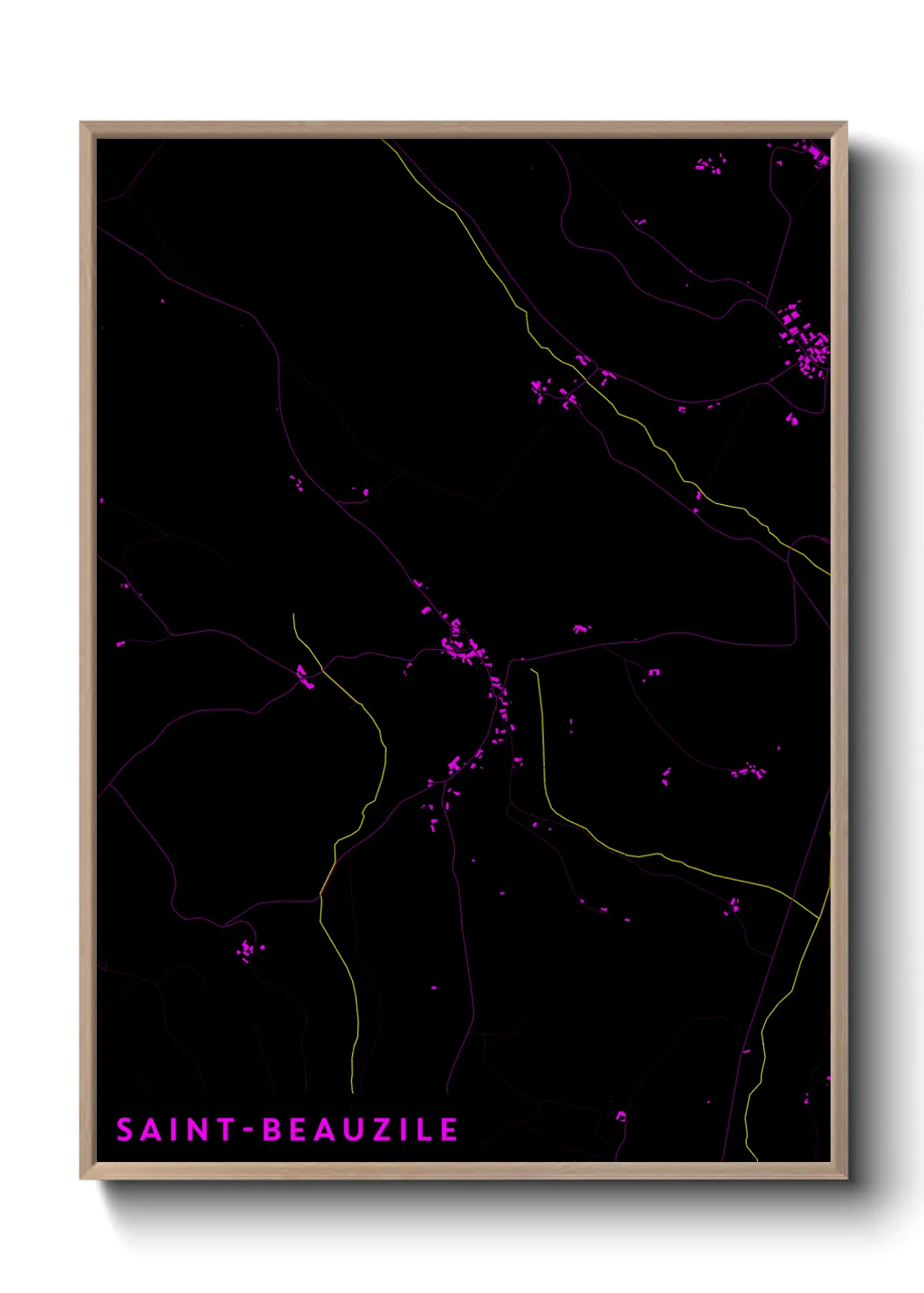 Une affiche de carte sur Saint-Beauzile