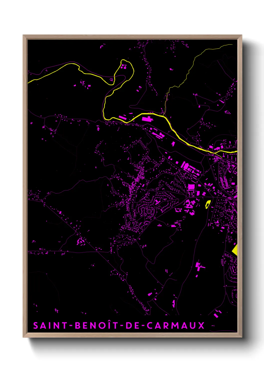 Une affiche de carte sur Saint-Benoît-de-Carmaux