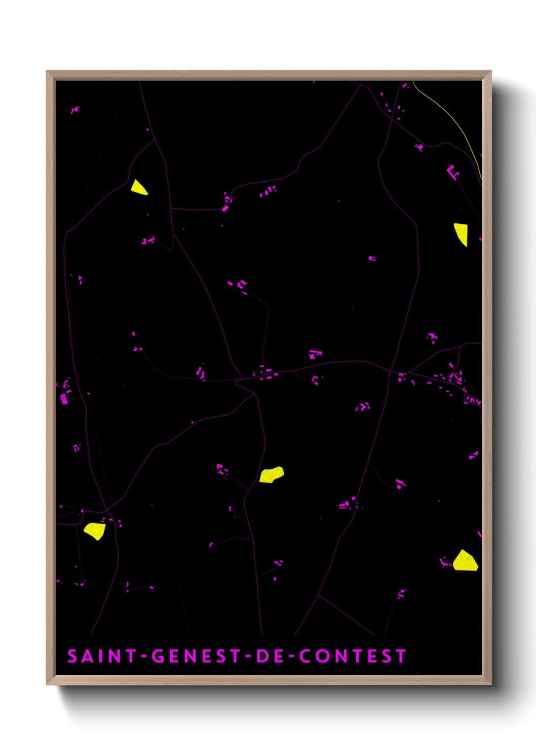 Une affiche de carte sur Saint-Genest-de-Contest