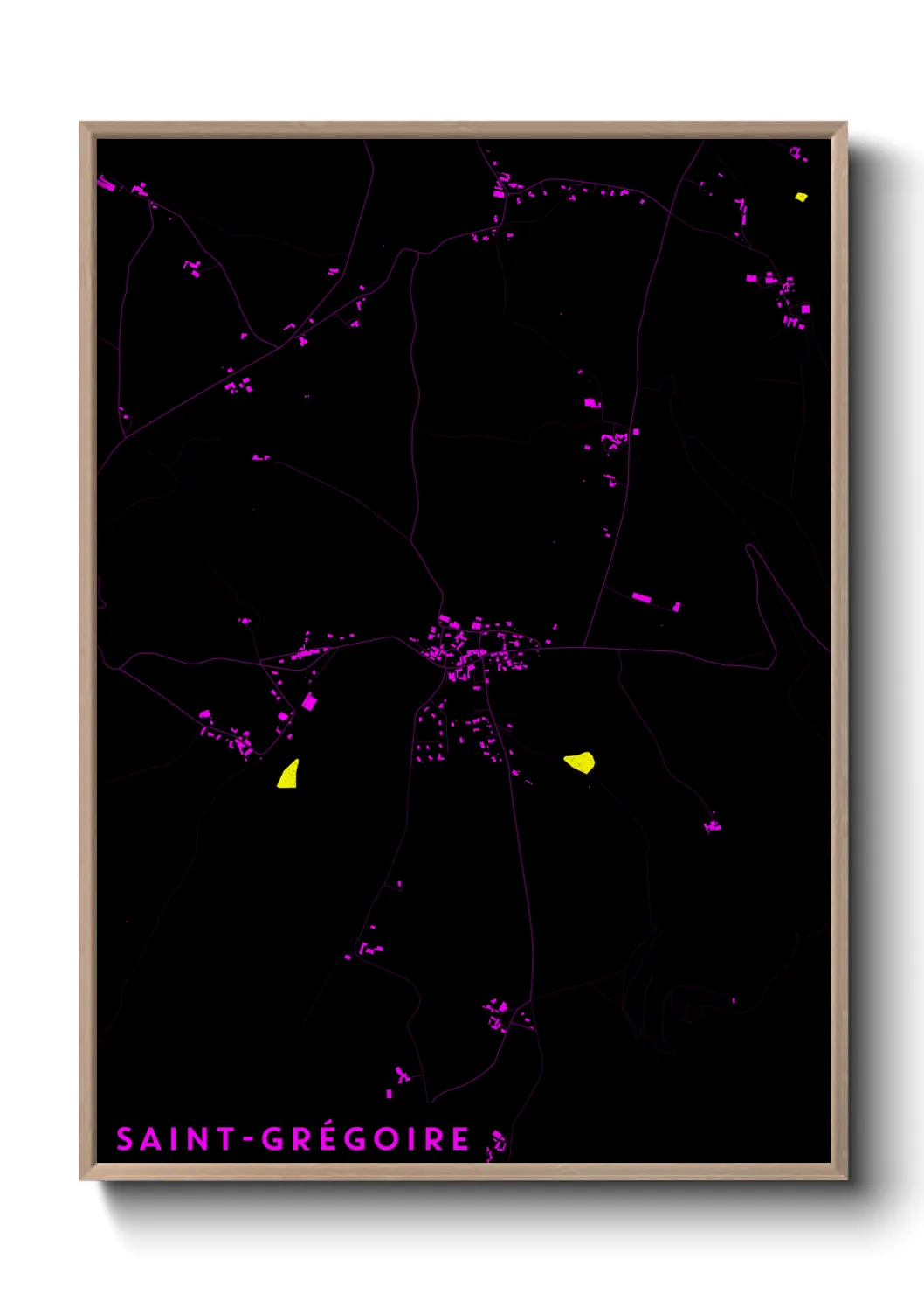 Une affiche de carte sur Saint-Grégoire