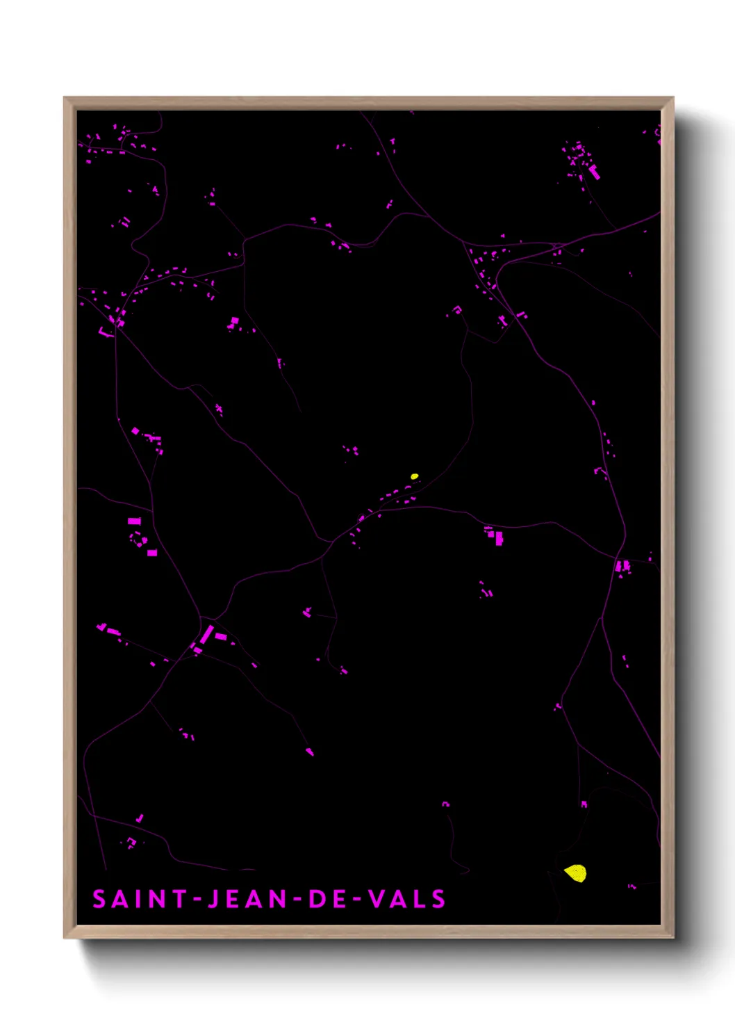 Une affiche de carte sur Saint-Jean-de-Vals