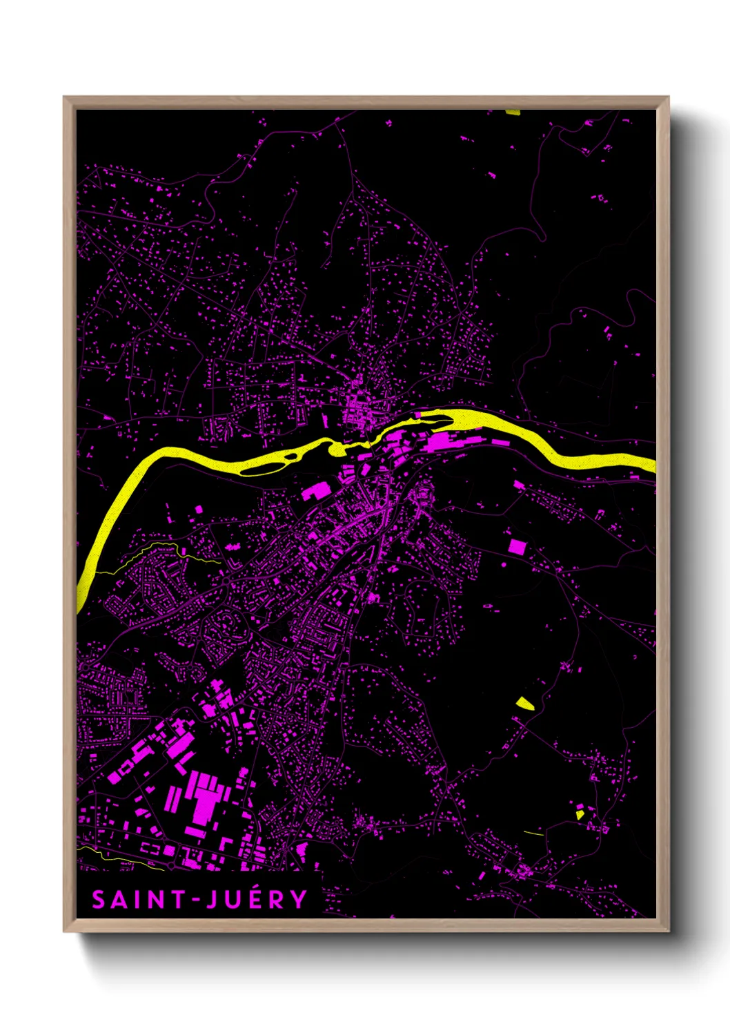 Une affiche de carte sur Saint-Juéry