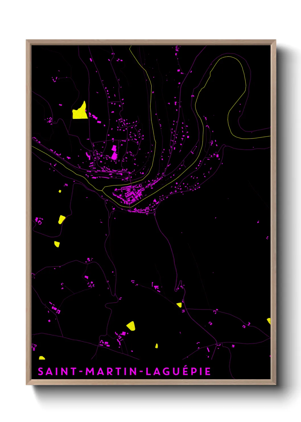 Une affiche de carte sur Saint-Martin-Laguépie