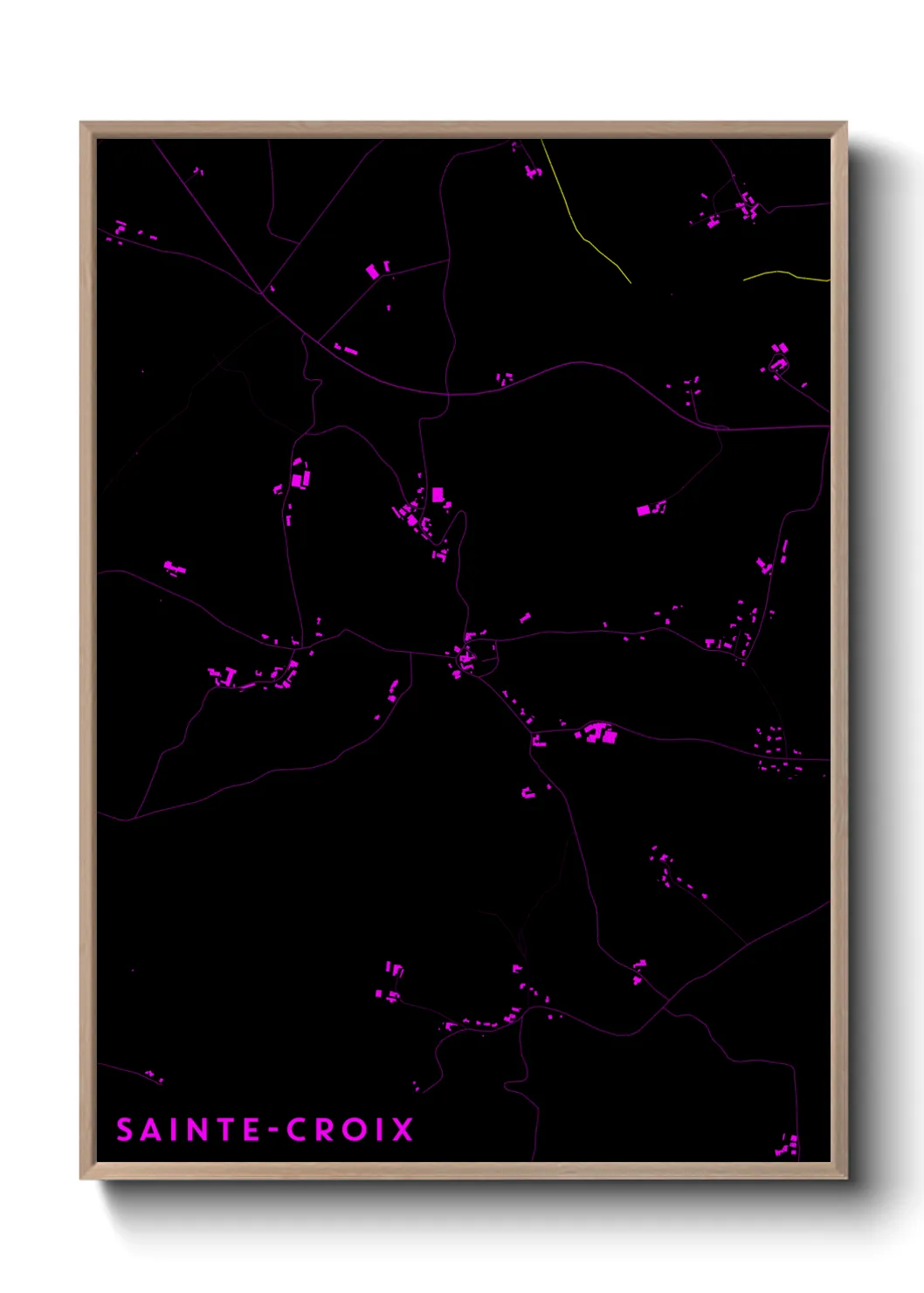 Une affiche de carte sur Sainte-Croix