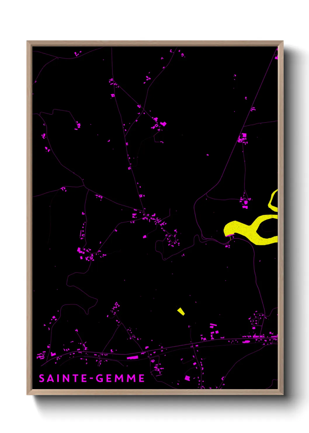 Une affiche de carte sur Sainte-Gemme