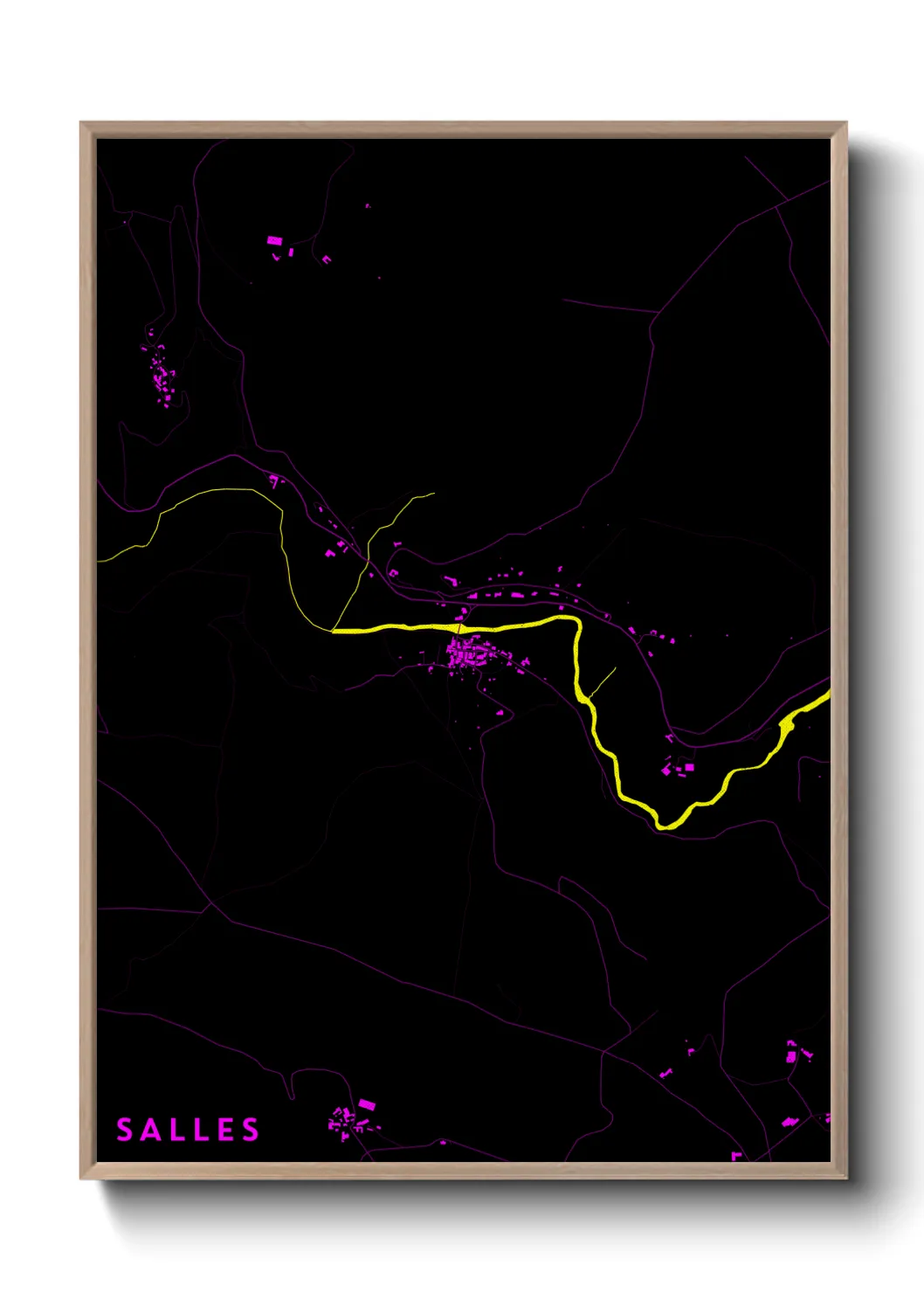Une affiche de carte sur Salles