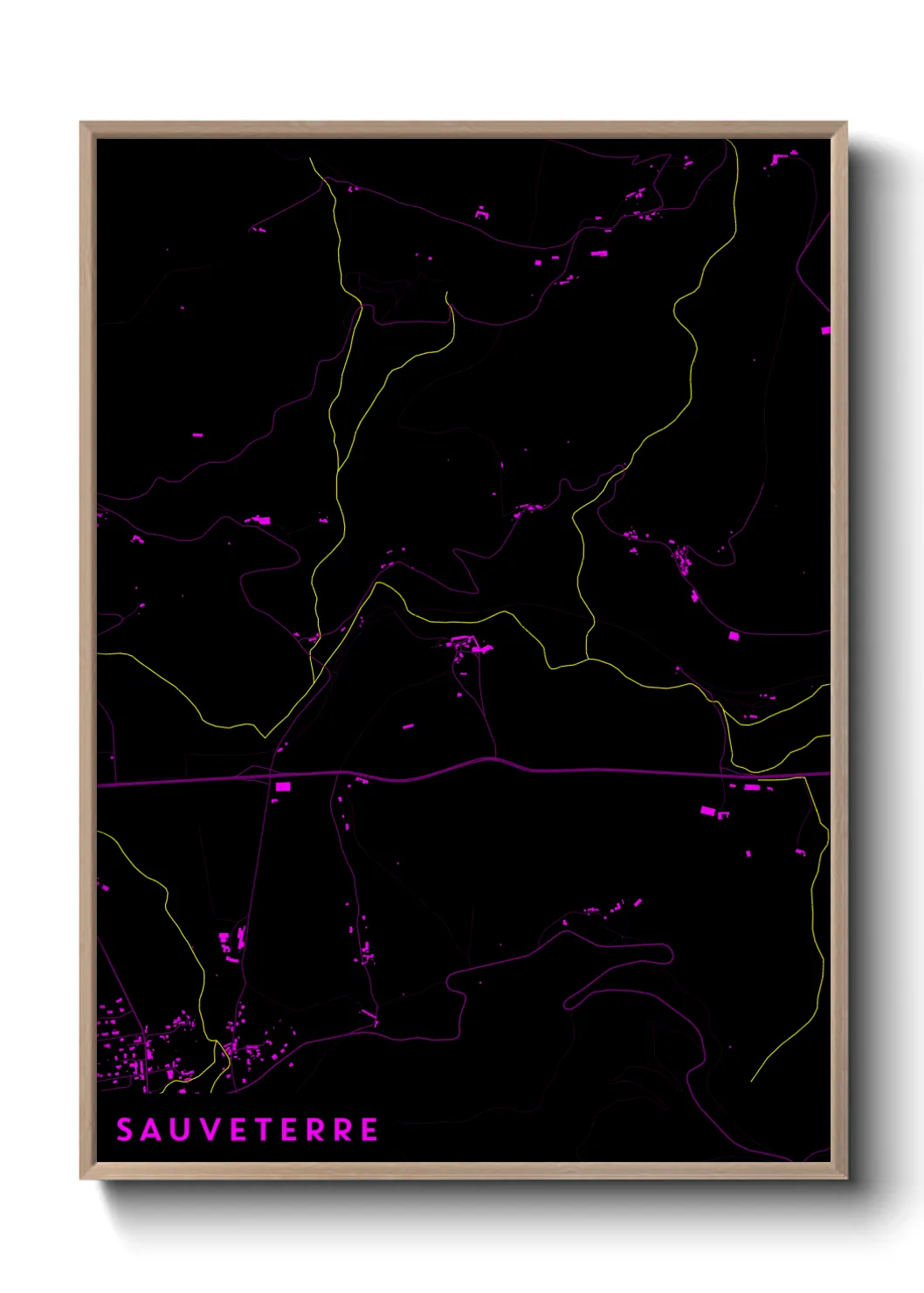 Une affiche de carte sur Sauveterre