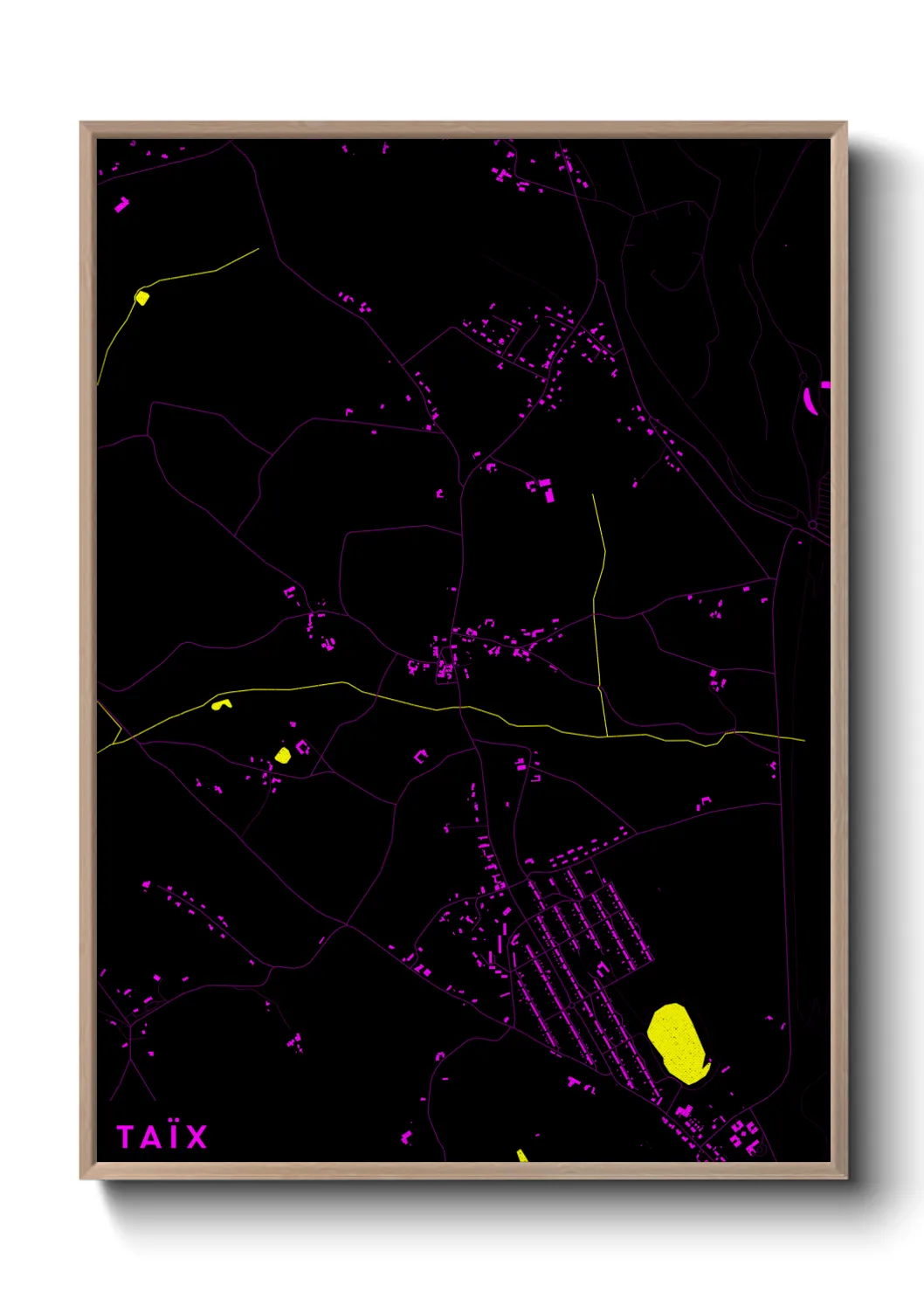 Une affiche de carte sur Taïx