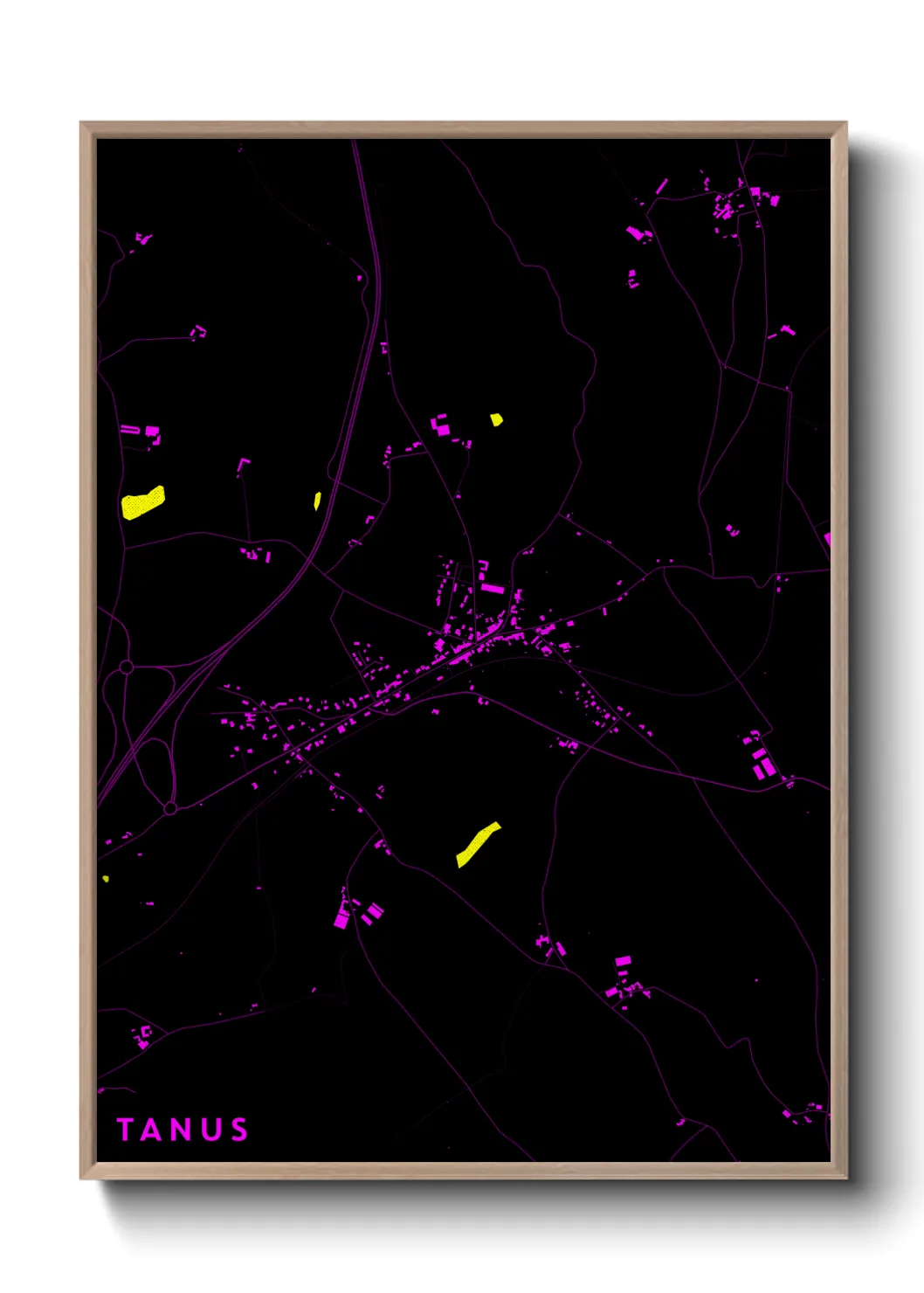 Une affiche de carte sur Tanus