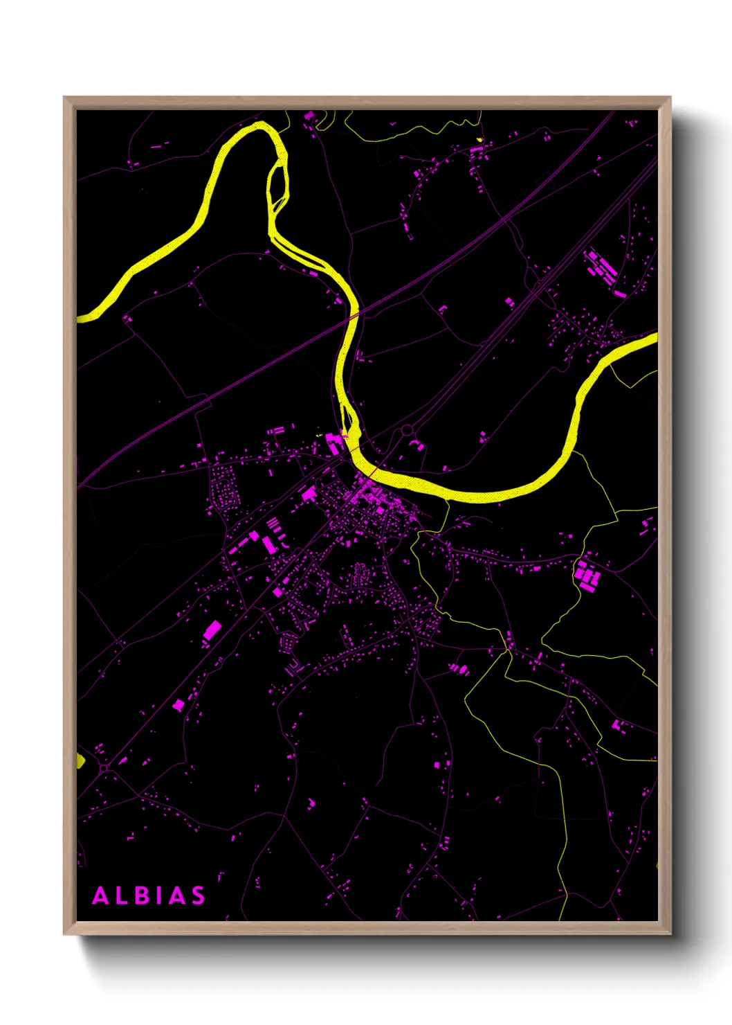 Une affiche de carte sur Albias