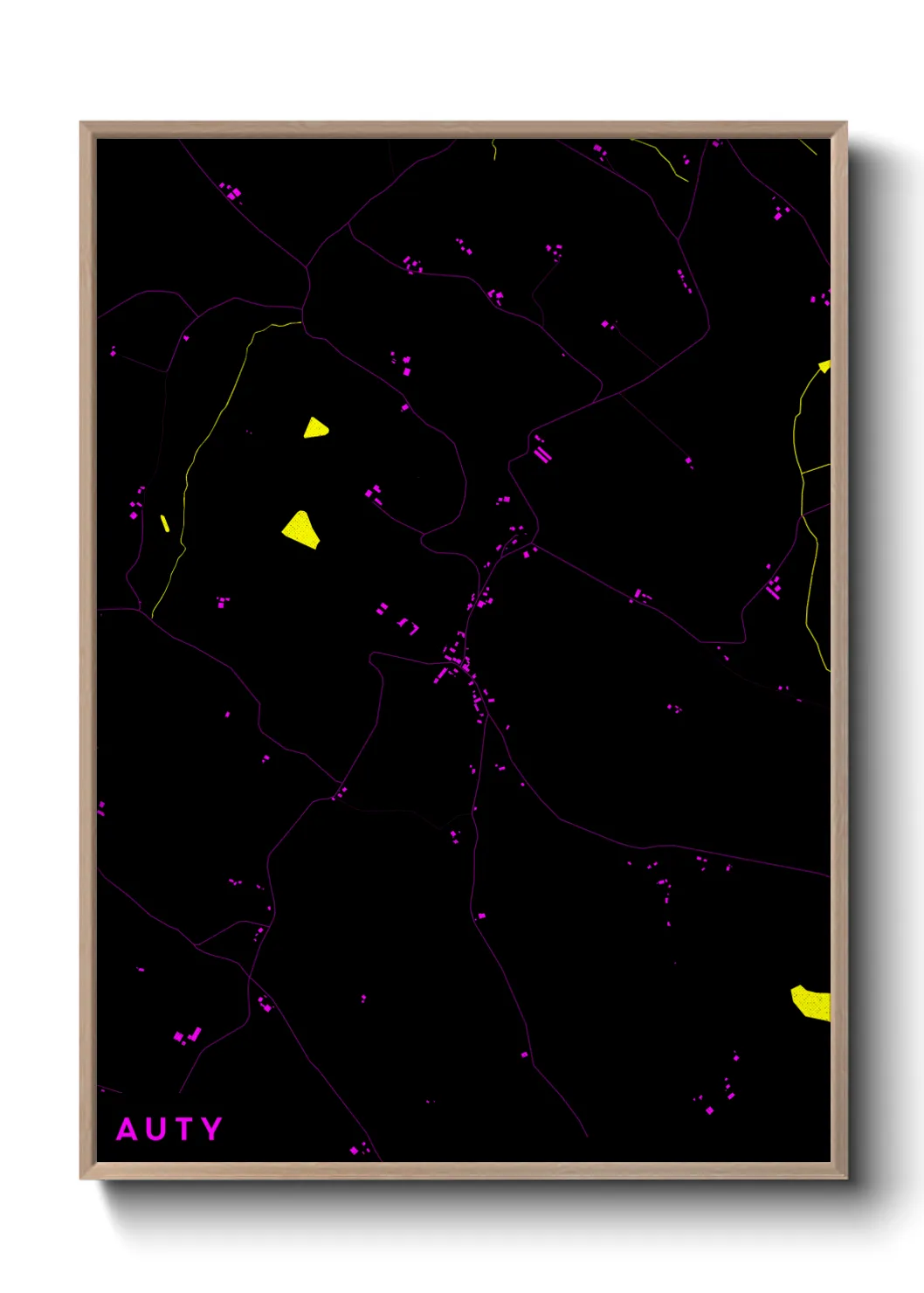 Une affiche de carte sur Auty