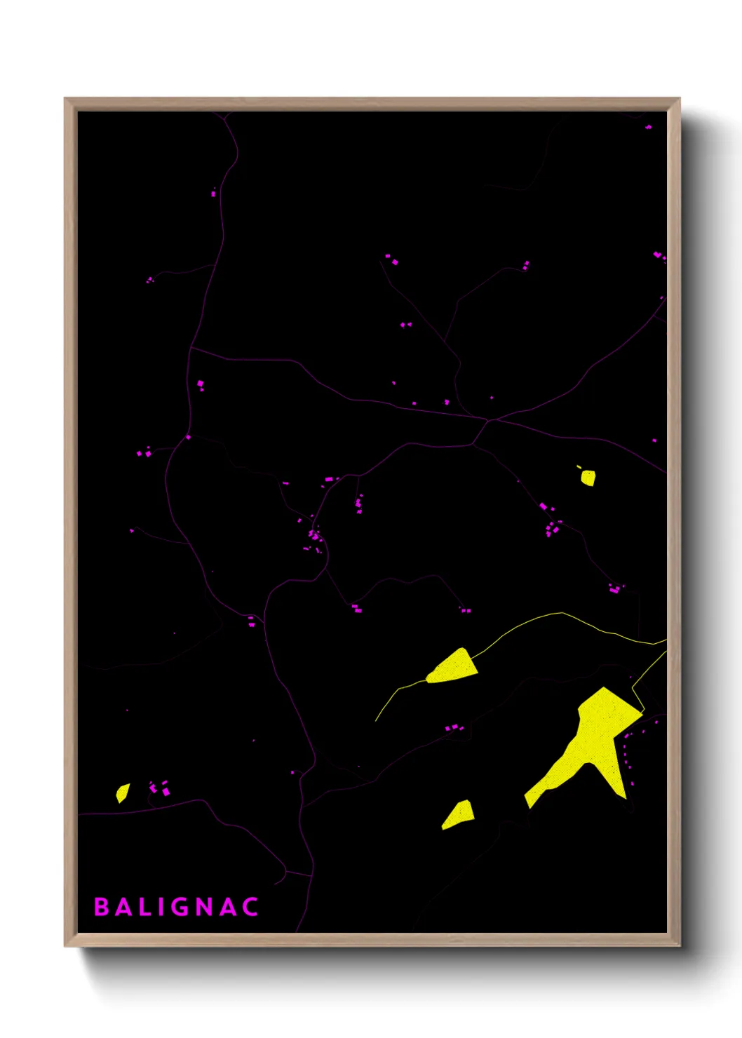 Une affiche de carte sur Balignac