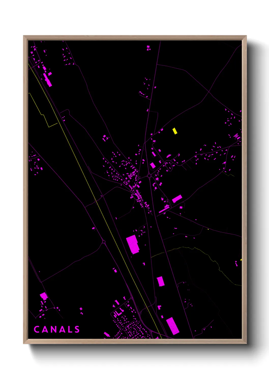 Une affiche de carte sur Canals