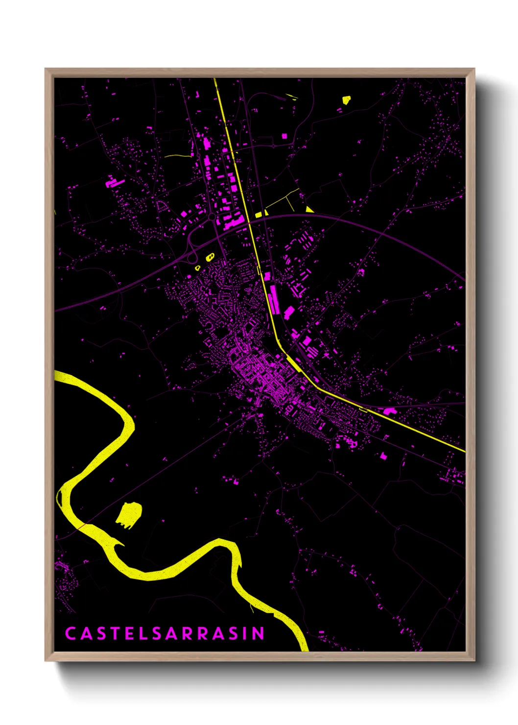 Une affiche de carte sur Castelsarrasin