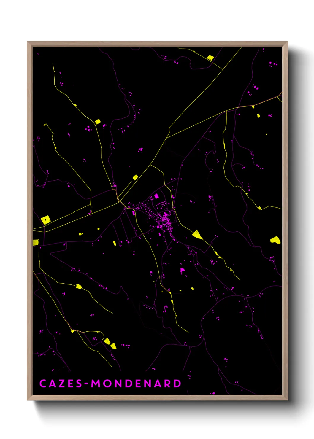 Une affiche de carte sur Cazes-Mondenard