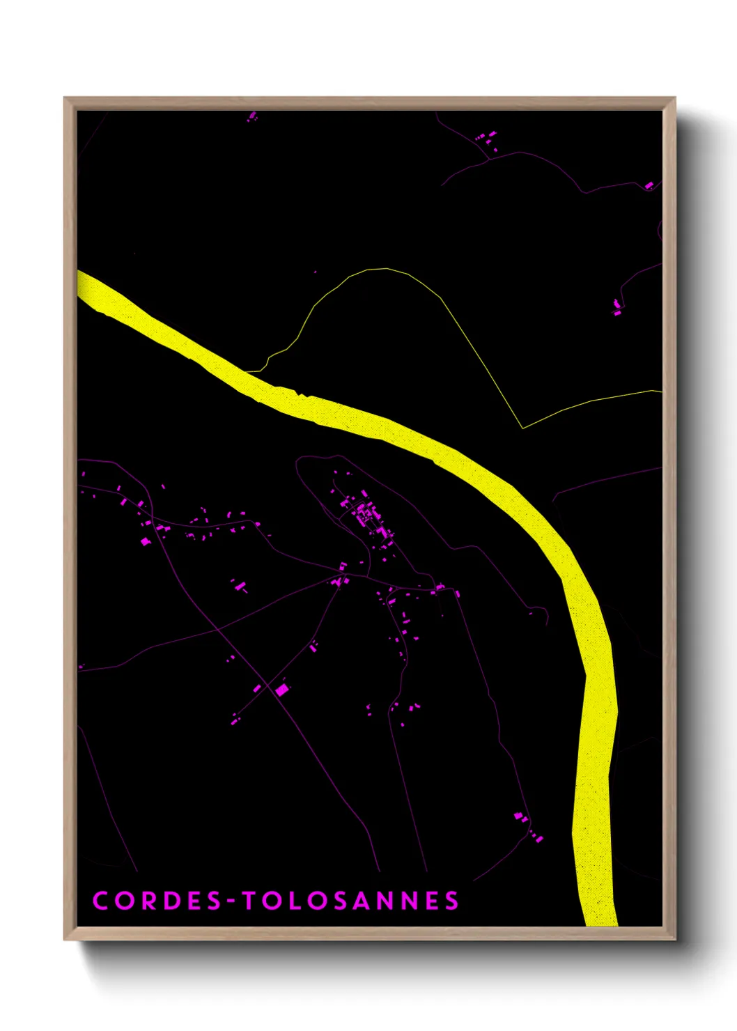 Une affiche de carte sur Cordes-Tolosannes