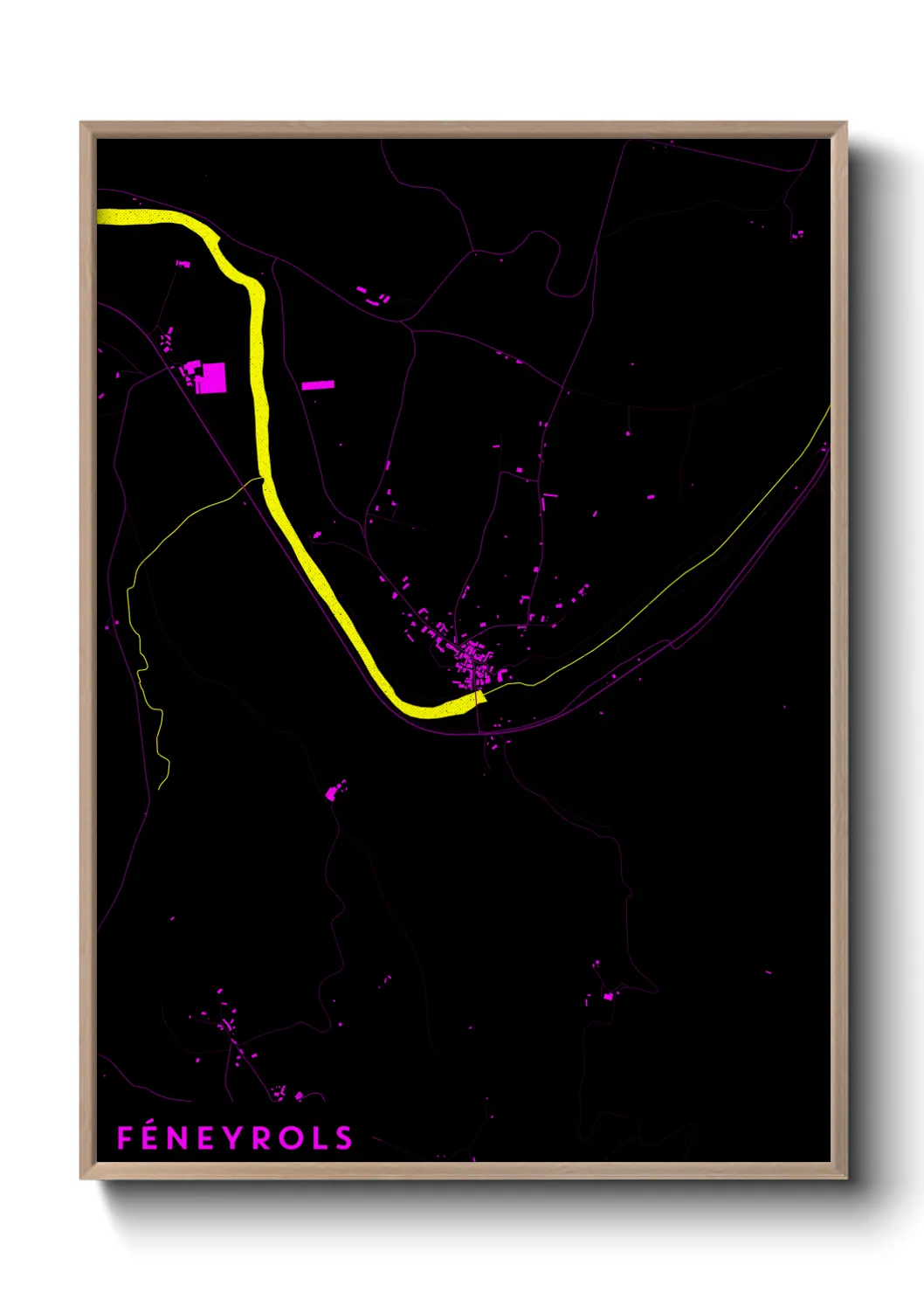 Une affiche de carte sur Féneyrols