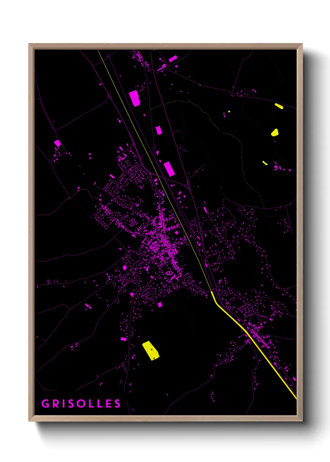 Une affiche de carte sur Grisolles