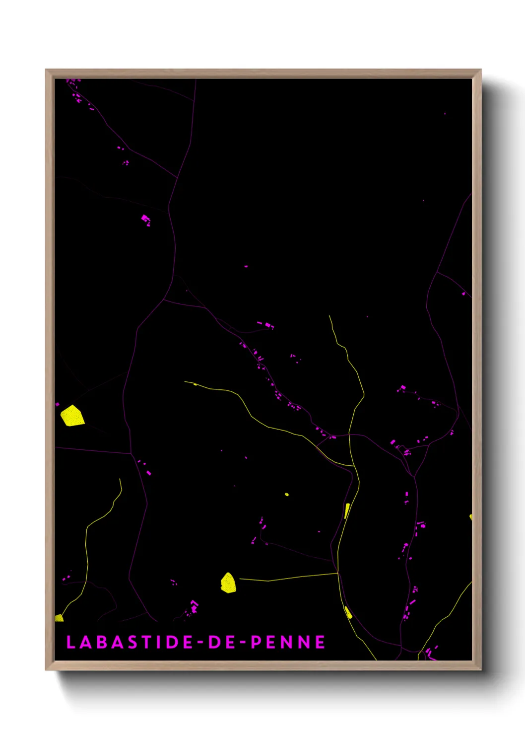 Une affiche de carte sur Labastide-de-Penne