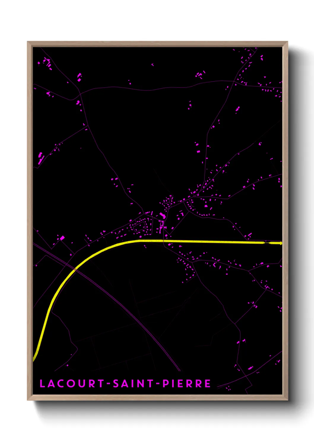 Une affiche de carte sur Lacourt-Saint-Pierre