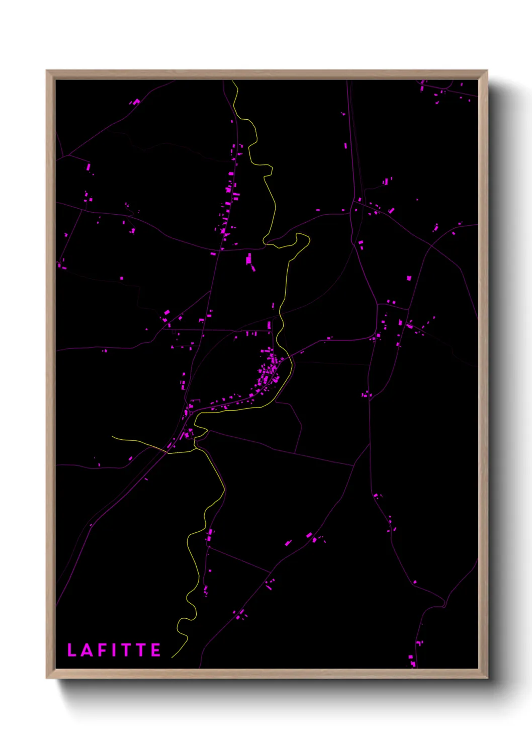 Une affiche de carte sur Lafitte