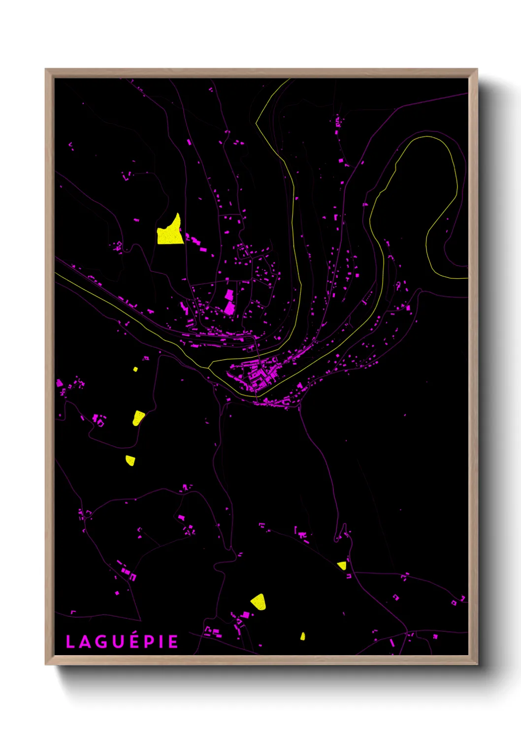 Une affiche de carte sur Laguépie