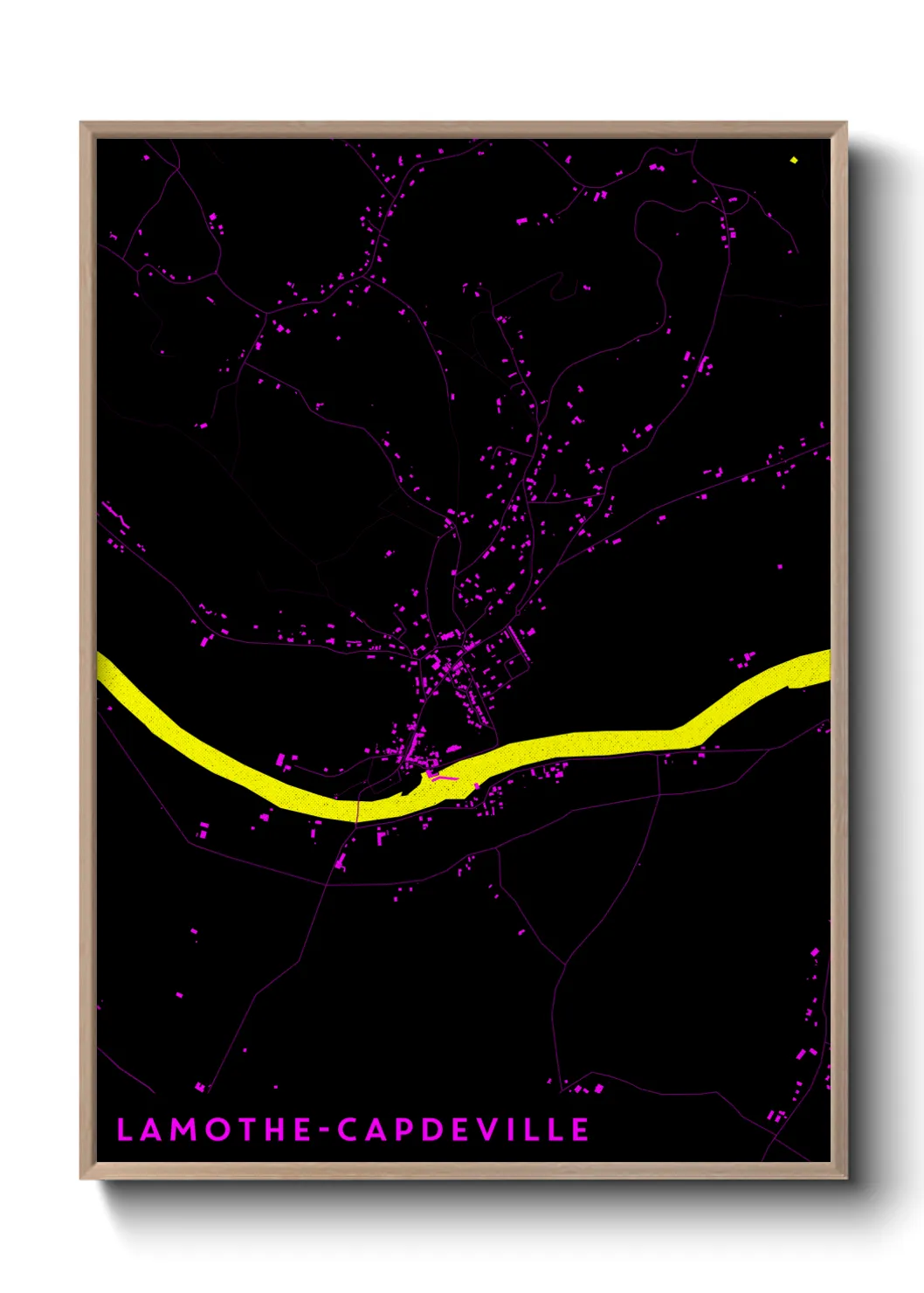 Une affiche de carte sur Lamothe-Capdeville
