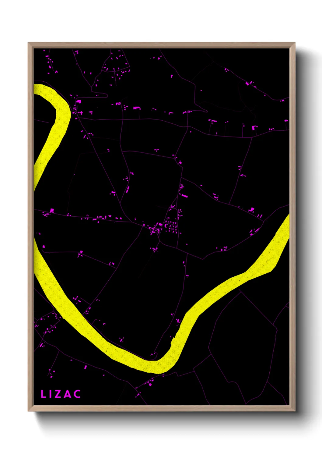 Une affiche de carte sur Lizac