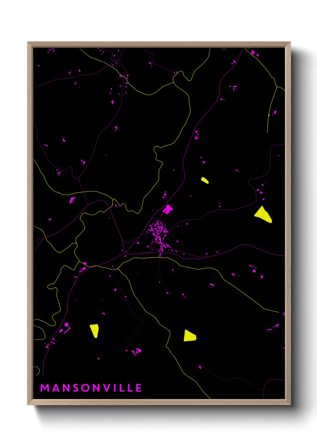 Une affiche de carte sur Mansonville