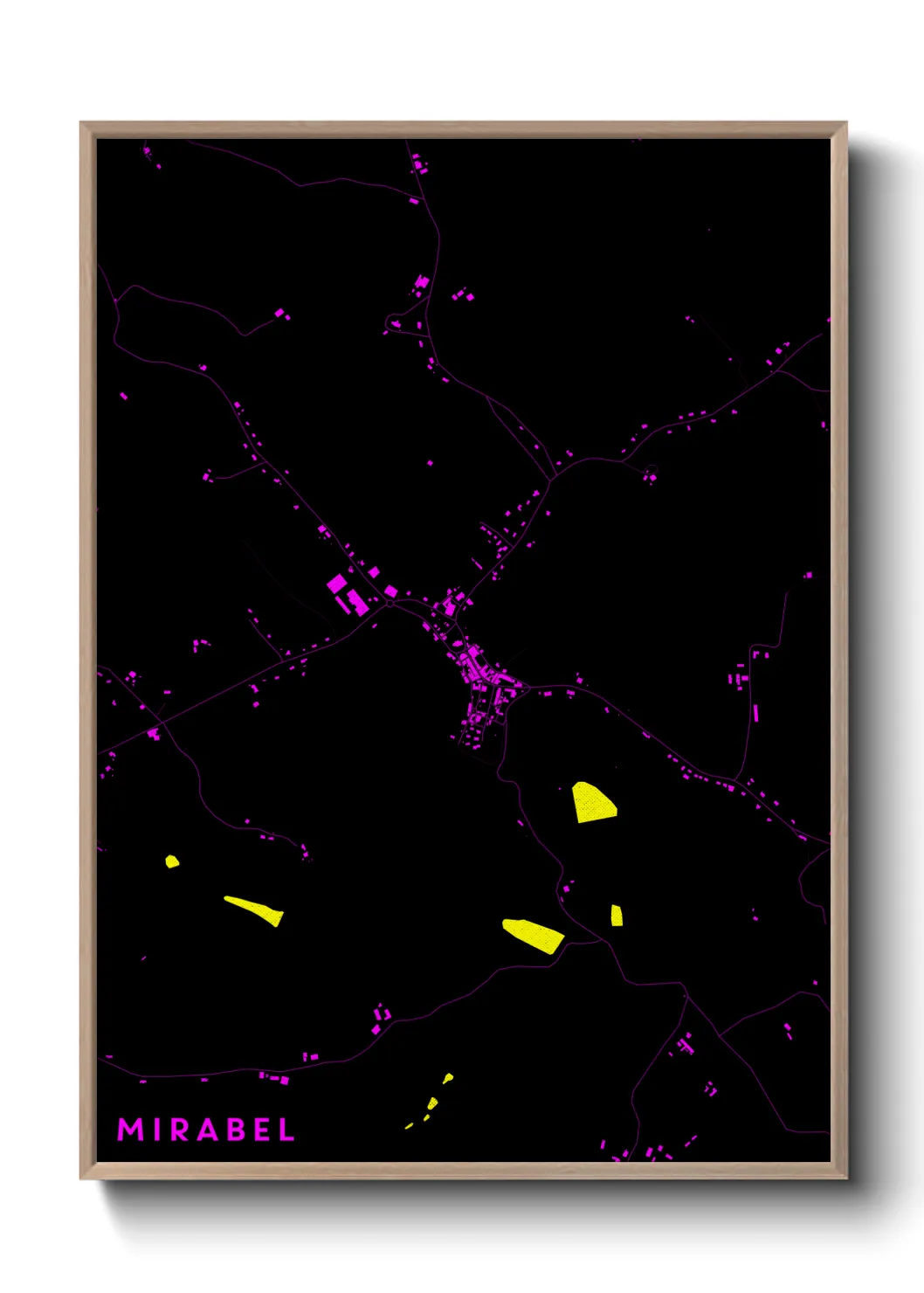 Une affiche de carte sur Mirabel