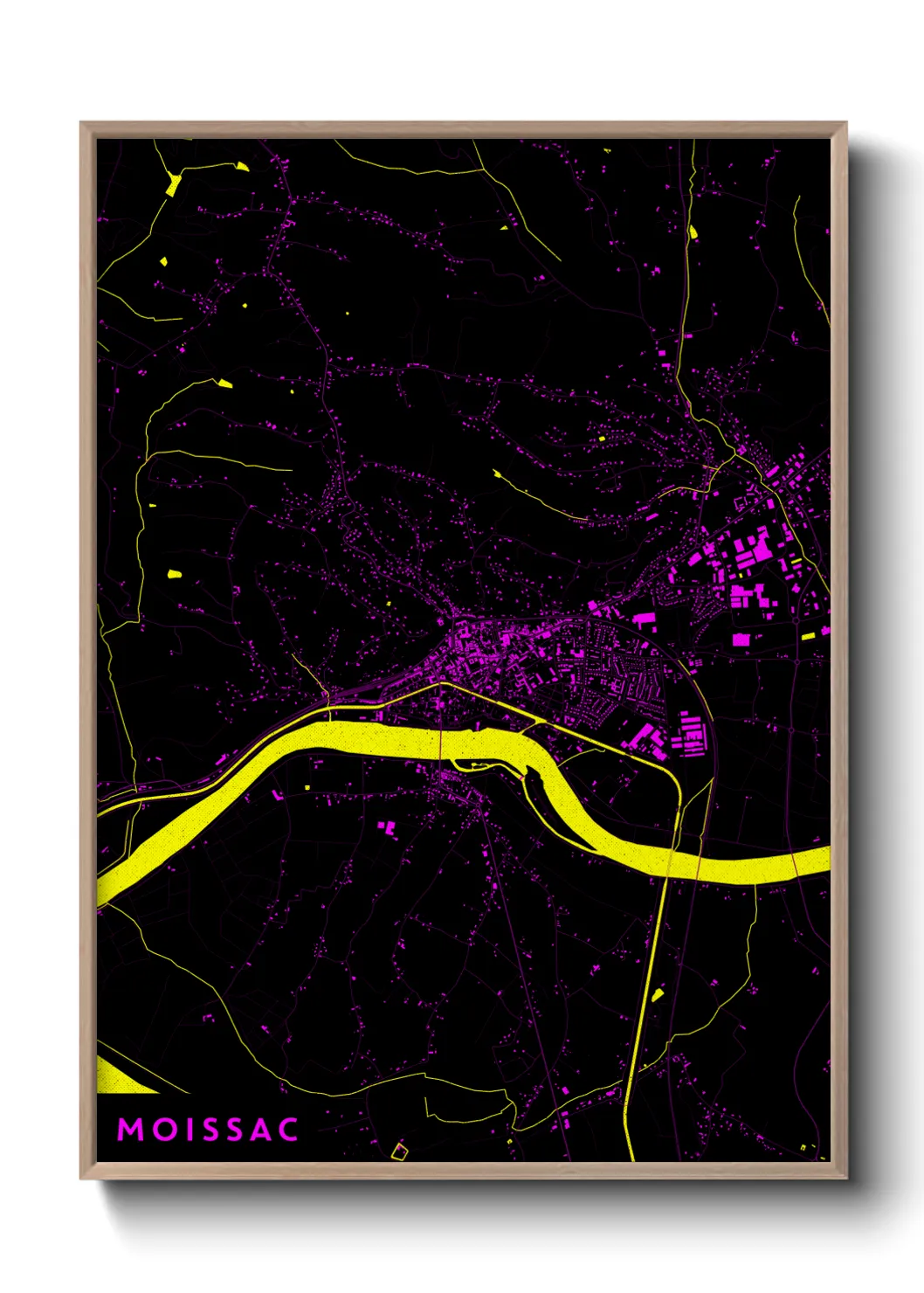 Une affiche de carte sur Moissac