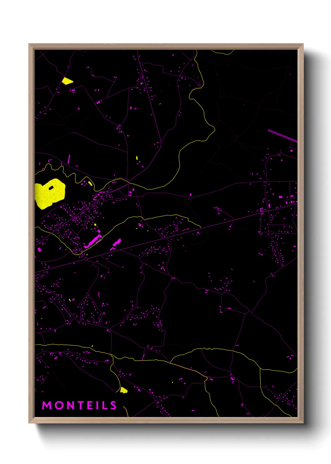 Une affiche de carte sur Monteils