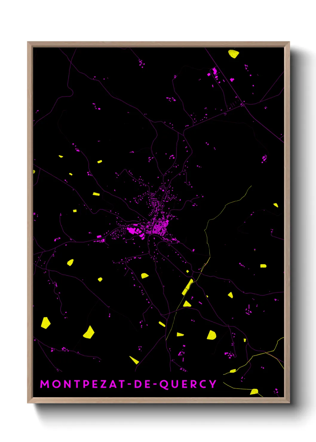 Une affiche de carte sur Montpezat-de-Quercy