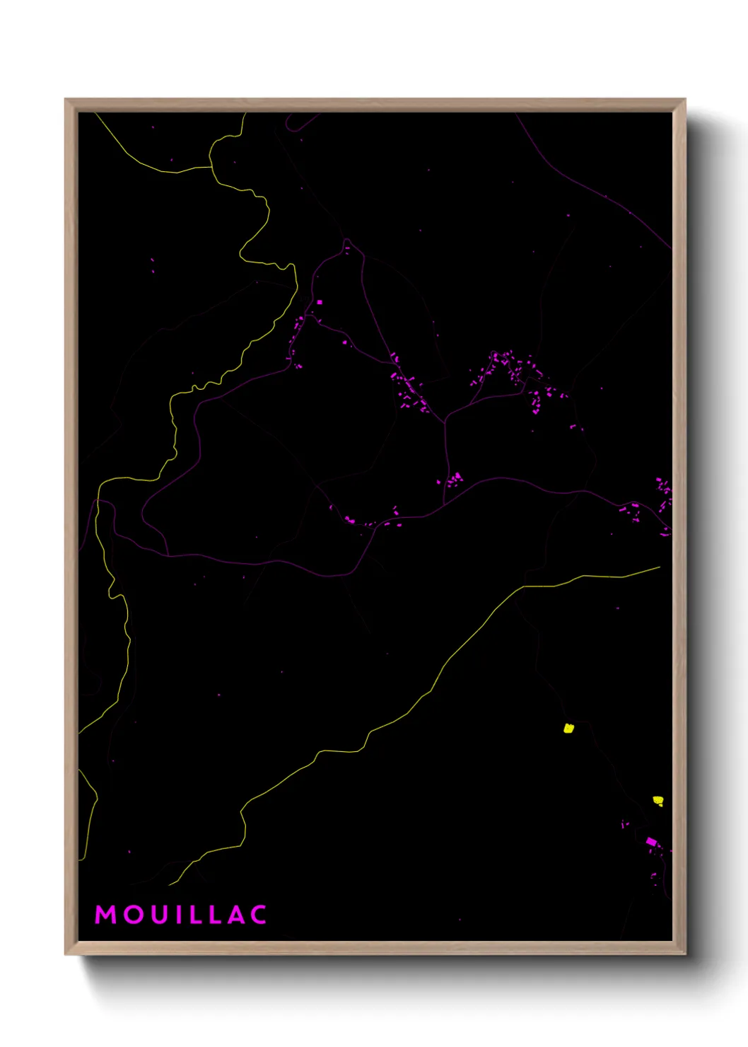 Une affiche de carte sur Mouillac