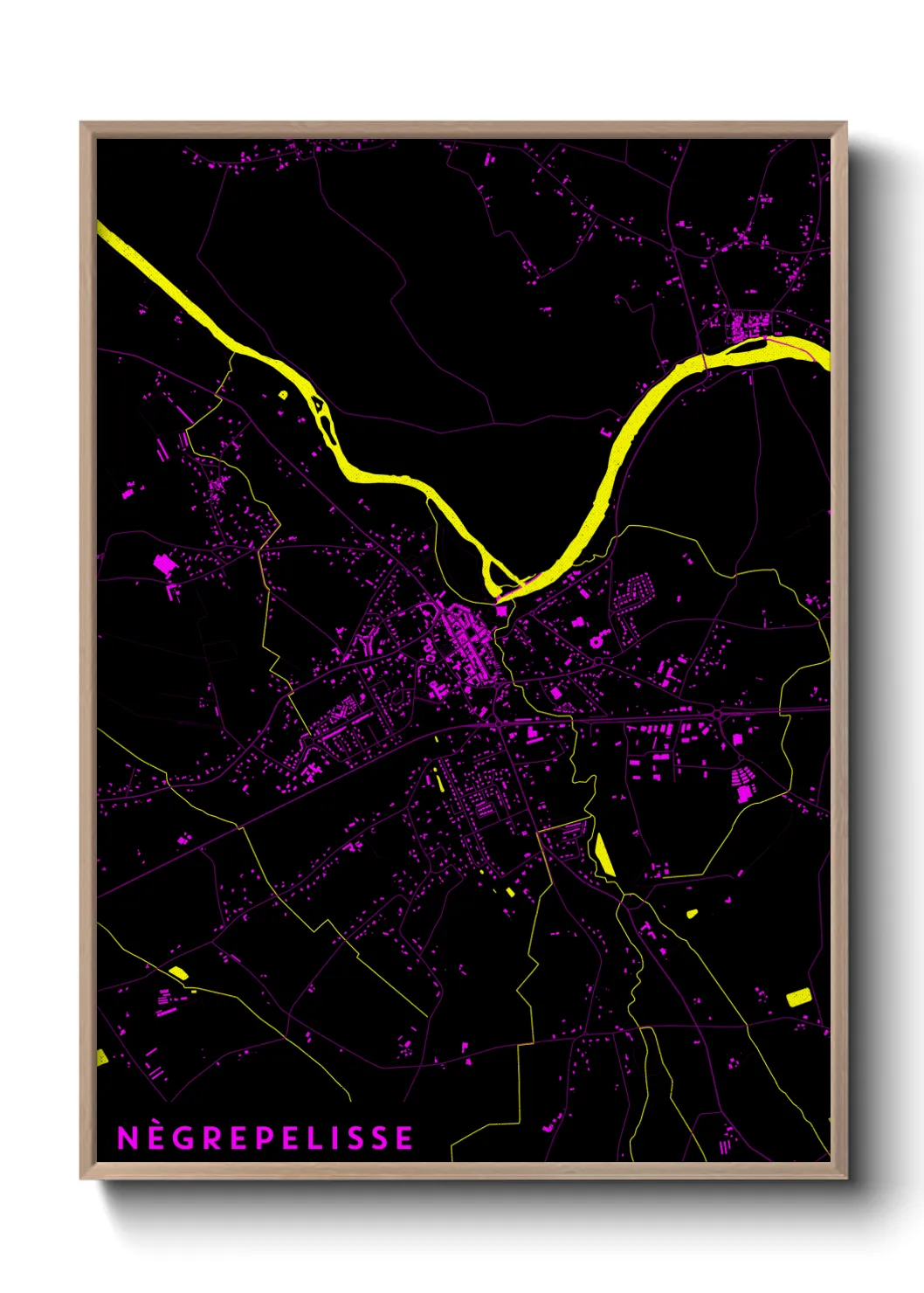 Une affiche de carte sur Nègrepelisse