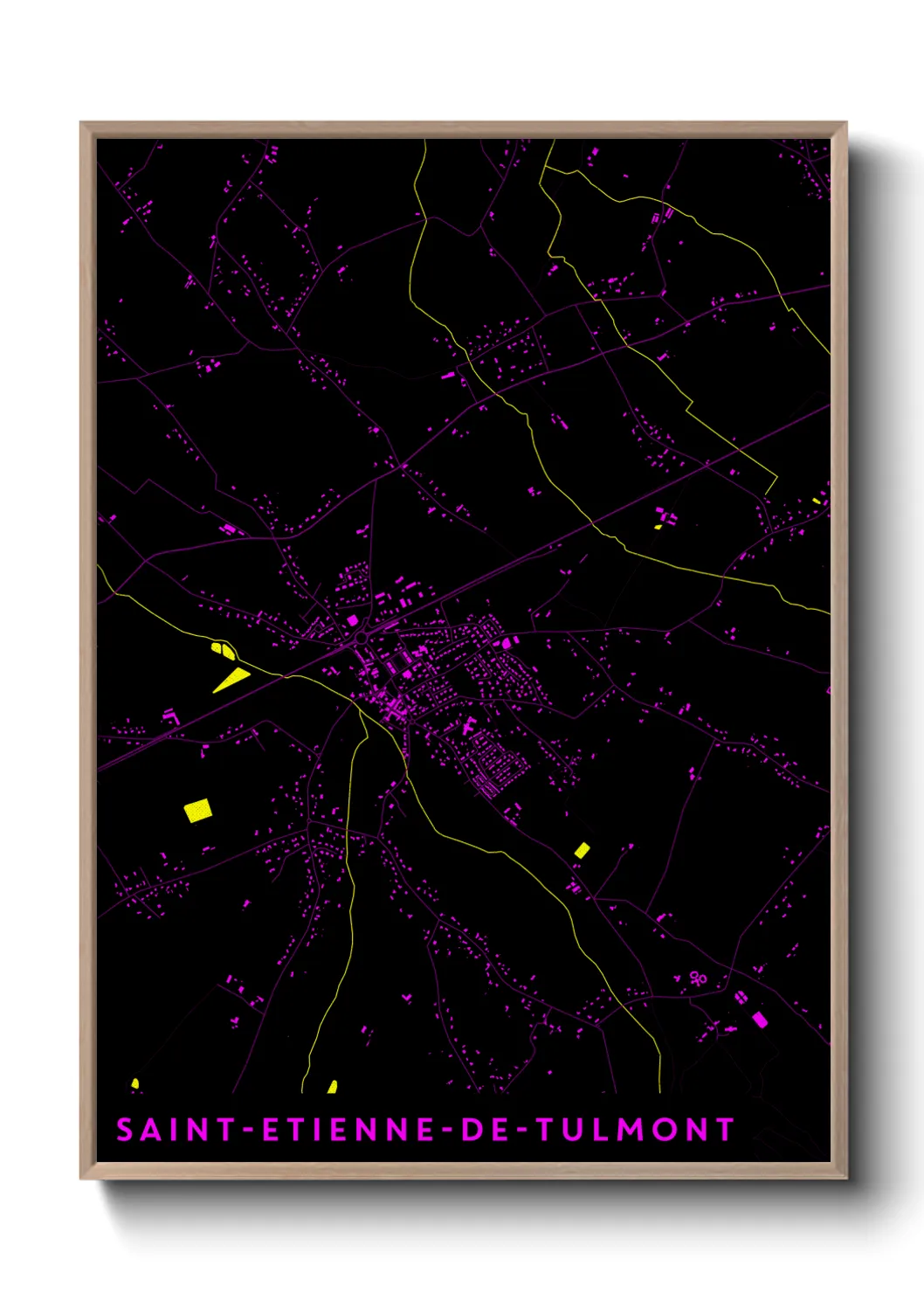 Une affiche de carte sur Saint-Etienne-de-Tulmont