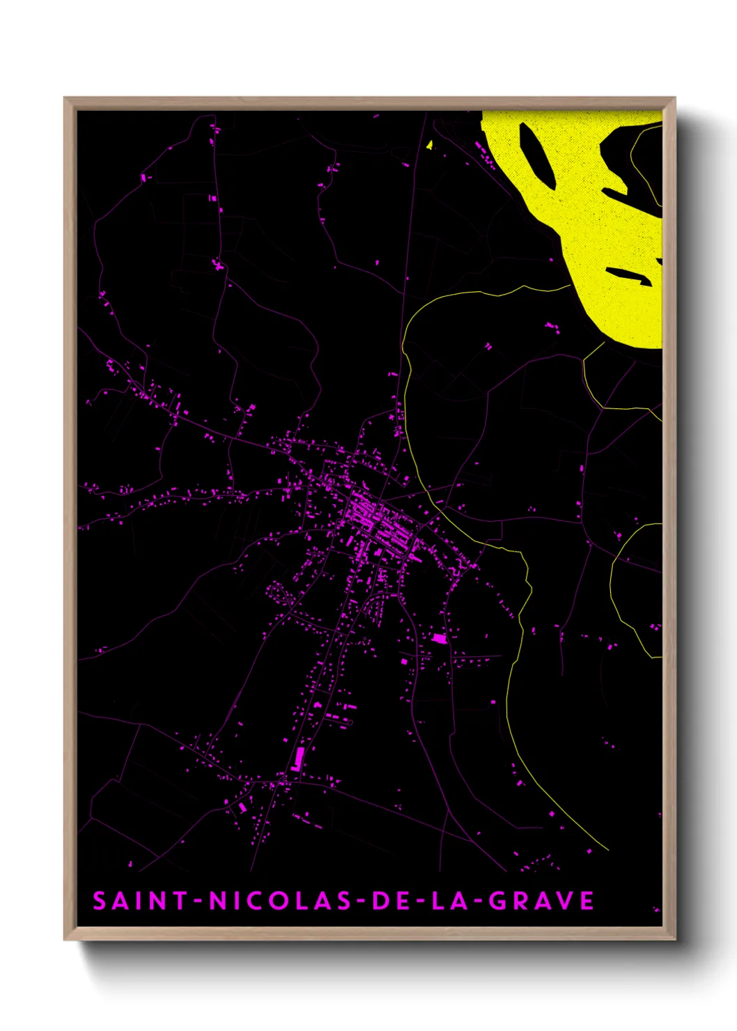 Une affiche de carte sur Saint-Nicolas-de-la-Grave
