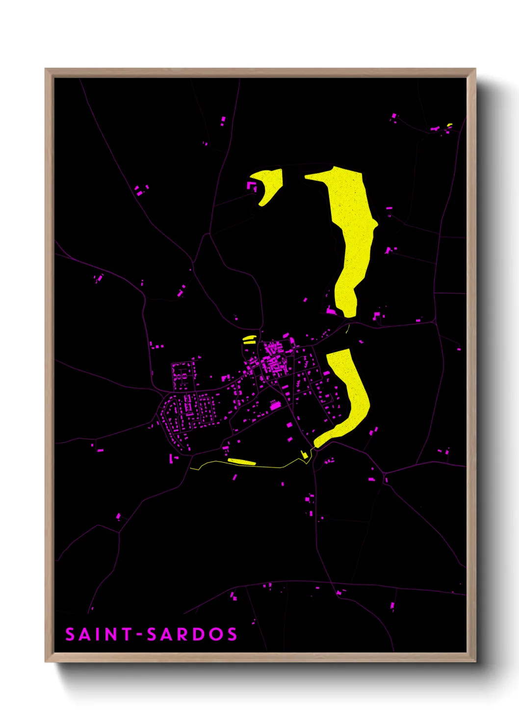 Une affiche de carte sur Saint-Sardos