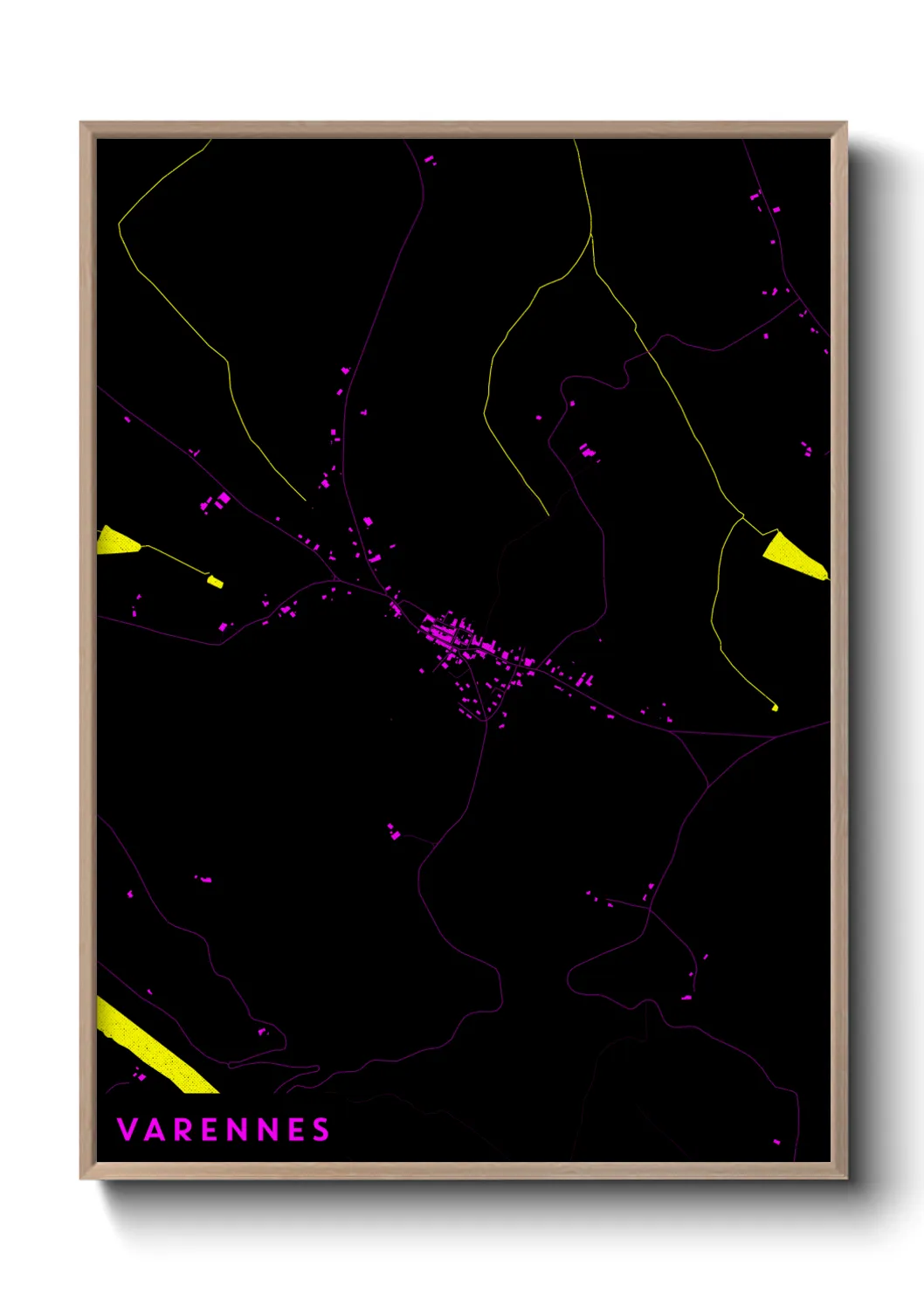 Une affiche de carte sur Varennes