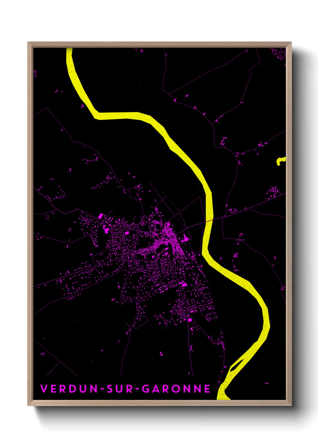 Une affiche de carte sur Verdun-sur-Garonne