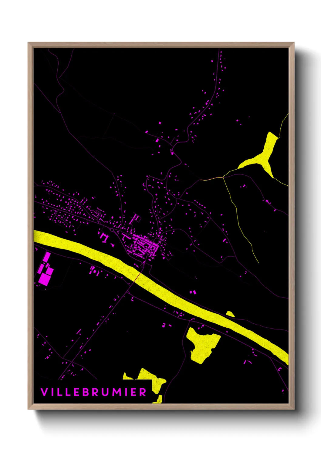 Une affiche de carte sur Villebrumier